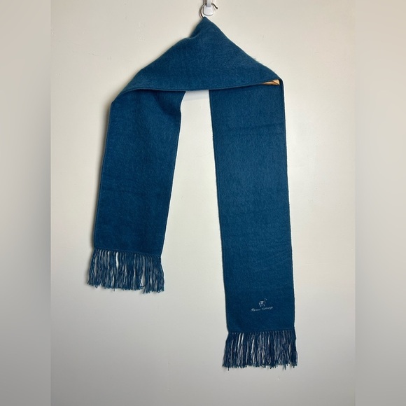 Alpaca Camargo 100% Alpaca 78”X9” Fringe Blue Scarf Soft Made in Peru Old Money - Picture 5 of 12